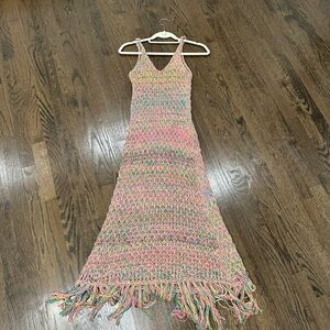Zara Colorful Knit dress with Pink and Green